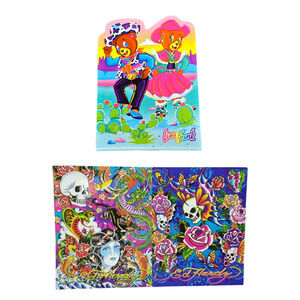 ED Hardy & Lisa Frank Love Kills Slowly Skull Rose Portfolio Paper School Folder